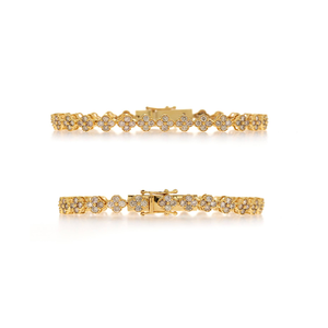 Gorgeous 14kt Gold Plated Tennis <b>Bracelet</b> New Design Diamond Jewellery for Him Anniversary Occasion - Product Image 4