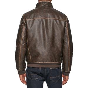 Nouveau solide fermeture éclair manteaux courts vestes col rabattu mode vestes en cuir Pu vêtements pour hommes veste de bureau pour hommes - Product Image 2