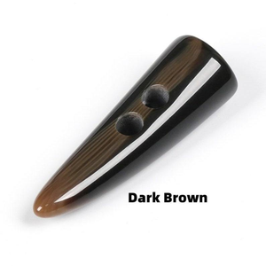 2-Hole <b>Toggle</b> <b>Button</b> Natural Buffalo Horn Material for Sweaters and Cardigans - Product Image 3