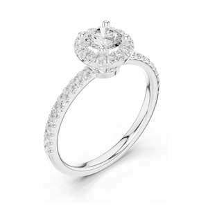 Bague de fiançailles halo en diamant de laboratoire 0,868 CT pour femme, clarté VVS-VS EF, or 18 carats, 14 carats, 10 carats et argent 925, moissanite - Product Image 4