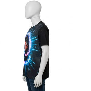 T-shirts en polyester à col rond avec impression numérique, fonction clignotante EL, respirants, séchage rapide, vêtements techniques décontractés, promotion d'événements, vente en gros - Product Image 3