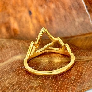 Anillo de diamante natural de montaña de diamante de oro sólido de 14K. - Product Image 2