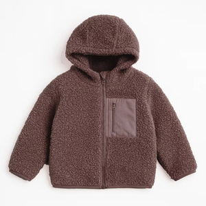 High Quality OEM & ODM Winter Jacket with Zip Fleece Hood for Girls Stylish New Fashion Style Casual Sherpa Hoodie for L