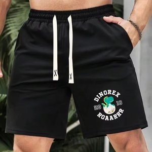 Pantalones cortos de jogging de algodón con estampado personalizado para hombre, ropa de calle a la moda, ajuste holgado con decoración de cremallera, cierre de cordón transpirable - Product Image 2