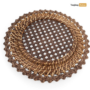 Napperon de chargeur de rotin de plaque de bambou écologique de haute qualité du Vietnam tissé à la main pour des événements de luxe commande minimum 100 pièces - Product Image 3