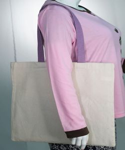 100% sac fourre-tout en toile de coton biologique poignées en coton recyclé écologique logo personnalisé imprimé bouton de conception de fermeture à glissière unique - Product Image 3