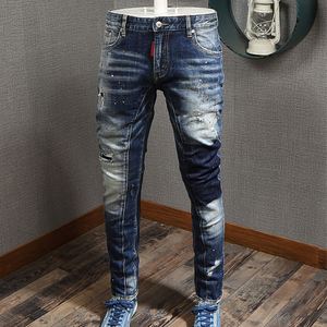 Pantalones informales de alta calidad personalizados para hombre, pantalones de chándal acampanados apilados con cintura elástica de retales para hombre - Product Image 6