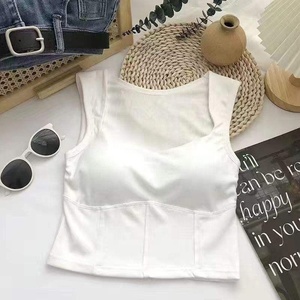 Camisolas con cuello en V, cuello cuadrado, sin mangas, color sólido, camiseta sin mangas para mujer - Product Image 5