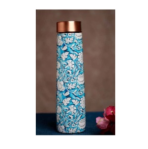 Bouteille en cuivre imprimée émaillée pour le stockage de jus de fruits, ustensiles de cuisine, boissons, avantages pour la santé, eau en cuivre décorative - Product Image 1