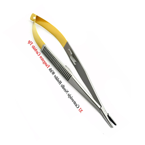 Porte-aiguille Castroviejo personnalisé 5.5 pouces demi or droit avec serrure pince porte-aiguille chirurgicale - Product Image 3