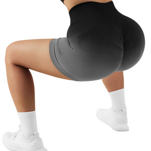 Pantalones cortos de Yoga sin costuras de cintura alta para mujer, ropa deportiva con glúteos para verano, monos, pantalones de Fitness para gimnasio, Logo Tie Dye, teñido liso - Product Image 3