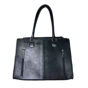 Sac fourre-tout décontracté en cuir véritable à carreaux, fait main, style western, design de luxe pour femme, bohème, avec fermeture éclair, imperméable, 2L - Product Image 3