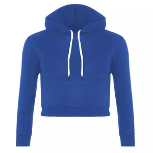 Sudadera con capucha corta para mujer, al por mayor, mezcla de algodón, estilo oversize, casual, streetwear, sudaderas con capucha cortas - Product Image 3