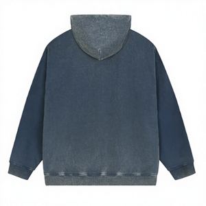 Sweat à capuche oversize pour homme, 100% coton, lavé, à manches longues, hiver, ODM, uni, streetwear décontracté, polaire 330g - Product Image 1