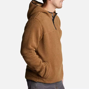 Sweat à capuche en laine Sherpa à la mode pour hommes avec fermeture éclair tenue d'hiver à la mode vente en ligne prix raisonnable - Product Image 5