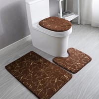 Ensemble de tapis de bain antidérapants en fausse fourrure de lapin, tapis de salle de bain doux et absorbant en polyester, tapis de siège de toilette pour la maison et l'hôtel