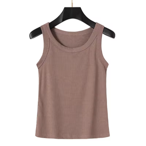 Débardeur de sport côtelé sans manches pour femme, dos nageur, rembourré, respirant, style club sexy, en Spandex/Polyester pour adultes - Product Image 5