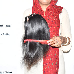 Lot de Cheveux Humains Indiens Bruts 100% Naturels, Non Traités Chimiquement, Alignés dans le Sens de la Cuticule, Qualité Vierge, Provenant de Temples Indiens, Vente en Gros - Product Image 1