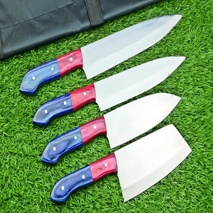 ชุดมีดของเชฟมืออาชีพทำด้วยมือ G10เหล็กดามัสกัสขนาด5นิ้วกระเป๋าม้วนหนังทำจากไม้สั่งทำ NO45สั่งซื้อขั้นต่ำ5ชิ้น - Product Image 5