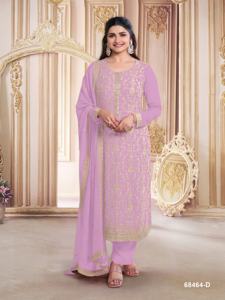 Costume Prachi Desai Salwar brodé en georgette violette - Product Image 3