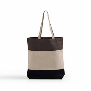Ladies Tri-Color <b>Tote</b> <b>Bags</b> <b>Large</b> Capacity Denim and Cotton <b>Canvas</b> Zippered Closure Customizable Logo Polyester Cotton Lining - Product Image 1