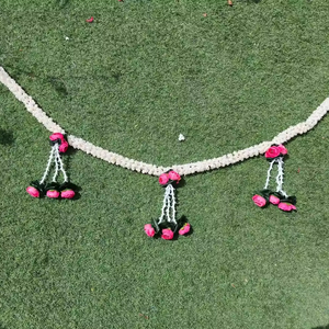 Puerta de Toran hecha a mano colgante Tuberose Rose Bunch decoración de pared indio festivo Diwali Vibes Pooja puerta decoración estilo artístico - Product Image 2