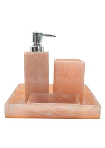 Juego de baño de Resina de alto brillo de lujo con detalles cromados Accesorios elegantes y duraderos para hoteles/hogares - Product Image 3