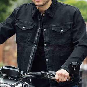 Vêtements de sport de course pour hommes de qualité supérieure Veste lourde respirante en jean d'été de couleur unie vintage - Product Image 4