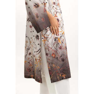 Traje de Verano de 3 Piezas para Mujer, Color Gris Ceniza, Estampado Jacquard - Product Image 4