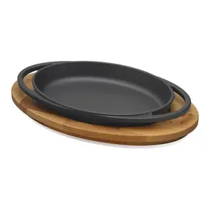 Mango Holz Metall Oval Serviert eller Natürliche Veredelung Standard größe Geschirr und Tablett für Lebensmittel, die handgemachte Platte servieren