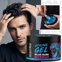 Gel coiffant professionnel à haute brillance, cire coiffante pour cheveux offrant une tenue forte, un coiffage flexible et un fini impeccable