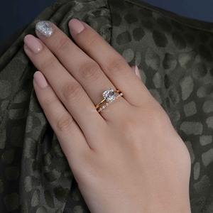Anillo de Compromiso de Diamante Cultivado en Laboratorio con Corte Asscher, Certificado IGI, VVS, de Alta Gama, con Oro de 14k, Joyería Fina para Mujer, Regalos - Product Image 2