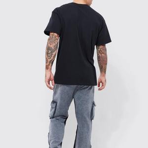 Pantalones acampanados de lavado ácido para hombre, pantalones de chándal acampanados de algodón con estampado gris y cordón en la cintura para hombre - Product Image 6