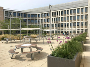 Marco de Metal duradero Mesa de madera adjunta Moderno Patio al aire libre Sillas de jardín Versátil Hogar Parque Cocina Escuela Dormitorio Villa - Product Image 6