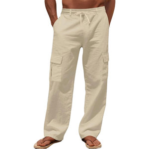 Pantalones Cargo Deportivos para Hombre, Novedad de 2025, Ligeros, Cintura Elástica, Frente Plano, Secado Rápido, Transpirables, Resistentes al Viento, 100% Algodón - Product Image 1
