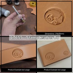 LT655 Sello de cuero 19x20mm (3/4 \ "X 11/14 \") Diseño de camuflaje para manualidades de cuero - Product Image 1