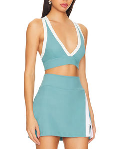 High Quality Quick Dry Sports Bra Gym <b>Tights</b> Breathable Stretch Yoga Running Strappy Fitness Bra Long <b>Line</b> Plain Spandex Lining - Product Image 2