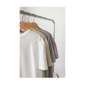 T-shirt pour homme en coton 100% de qualité supérieure, tricoté, coupe classique, manches courtes, 220g, motif de lettres épais, logo personnalisé, fournisseur BD - Product Image 6