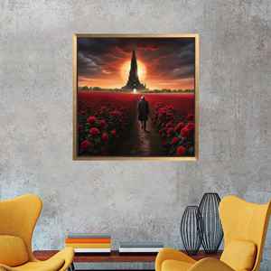 Toile artistique élégante Dark Tower : impression d'art fantastique cinématographique, encadrée en or - Product Image 1