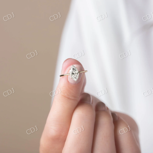 Alta calidad Fancy VVS Moissanite 1.00CT Marquise Cut Compromiso/Anillo de bodas Último diseño de solitario simple Punta de oro rosa - Product Image 4