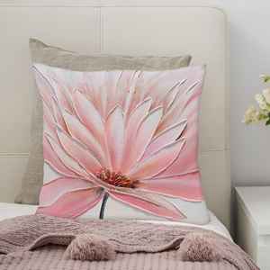 Coussin imprimé moderne de luxe à fleurs roses - Accent confortable pour lit, 18"x18" - 45x45 cm - Product Image 3