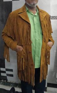 Alta calidad estilo vaquero OME Fringe Biker lona ecológica impermeable Vintage motocicleta chaqueta Hunter abrigo con borla - Product Image 4