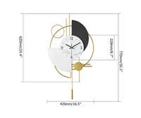 Horloge murale suspendue en métal massif de style Art déco créative pour chambre à coucher, salon, bureau et décoration intérieure - Édition Ramadan et Anniversaire noire