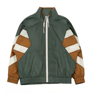 Custom logo <b>Mens</b> Street Wear Windbreaker Full Zipper pink <b>Black</b> Color Block Waterproof Outwear Sports <b>Jacket</b> for <b>men</b> - Product Image 1