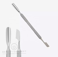 Outil professionnel double tête antidérapant en acier inoxydable pour éliminer les callosités, manucure et nail art, avec pousse-cuticules pour peaux mortes