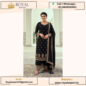 เปิดตัวคอลเลกชันชุดอีดงานเย็บปักถักร้อย Silk Georgette ดีไซน์เนอร์สุดพิเศษรายใหม่โดยรอยัลส่งออก - Product Image 4