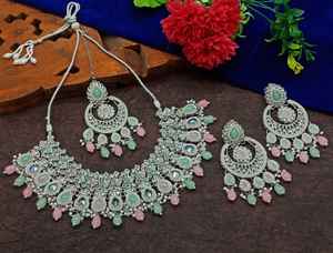 Indian Traditional Kundan Silver Plated Jewellery Set and <b>Copper</b> <b>Necklace</b> Set for Women & Girl Indian Accessories Jewlery Women - Product Image 6