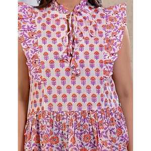 White Jaal Design Cotton Printed <b>Top</b> for Ladies Breathable Woven Fabric Simple Loose Fit 4XL 5XL Short <b>Crop</b> <b>Rhinestone</b> Letter - Product Image 2