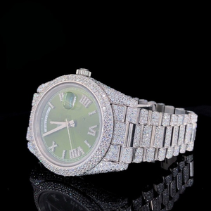 Reloj Deportivo de Lujo Miyota, de Cuarzo Analógico, con Acero Inoxidable, Diamantes Moissanite, Estilo Hip Hop, Hecho a Mano, Resistente al Agua de 3-5 ATM - Product Image 1