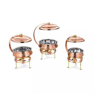 Plateaux de service en acier inoxydable et métal avec couvercle en verre pour la restauration mariages hôtels-retour cadeaux - Product Image 6